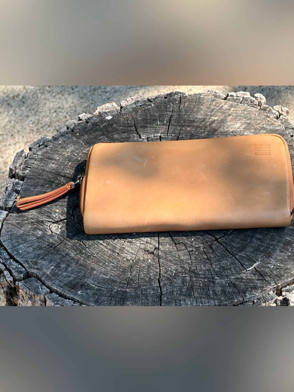 Biba Tan Leather Zip Wallet
